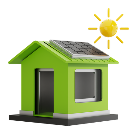 Home Solar Cell  3D Icon