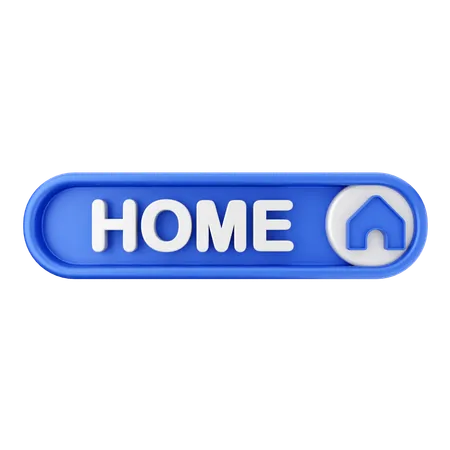 Home Text Button  3D Icon