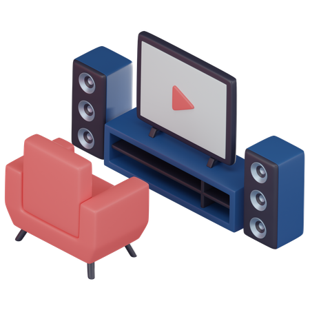 Home Theatre  3D Icon