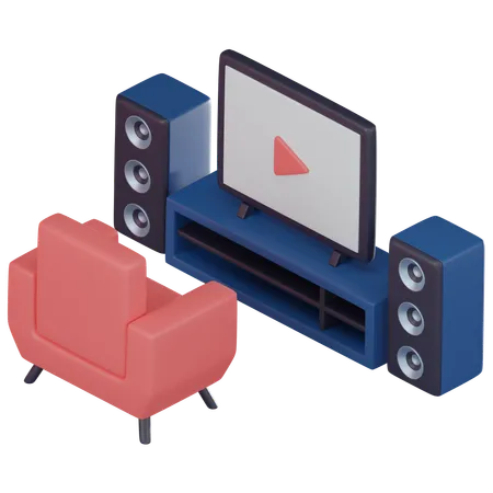 Home Theatre  3D Icon