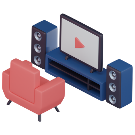Home Theatre  3D Icon