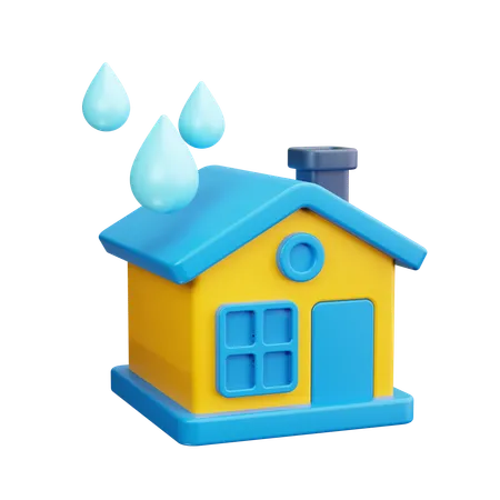 집에 물방울  3D Icon