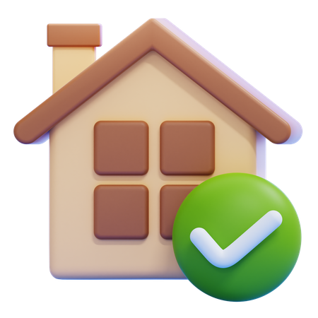 Home With A Checkmark  3D Icon