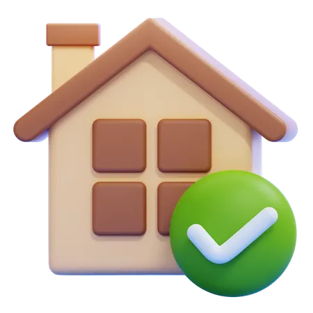 Home With A Checkmark  3D Icon