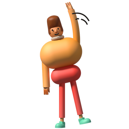 Homem acenando com a mão  3D Icon