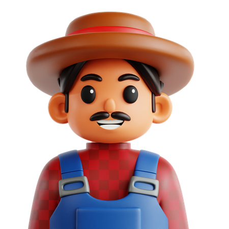 Homem agricultor  3D Icon