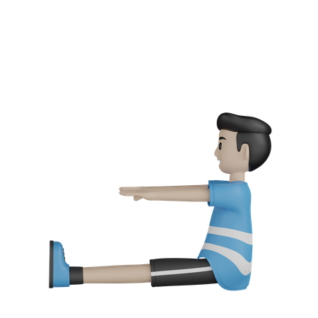 Homem esticando o corpo  3D Illustration