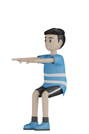 Homem esticando o corpo  3D Illustration