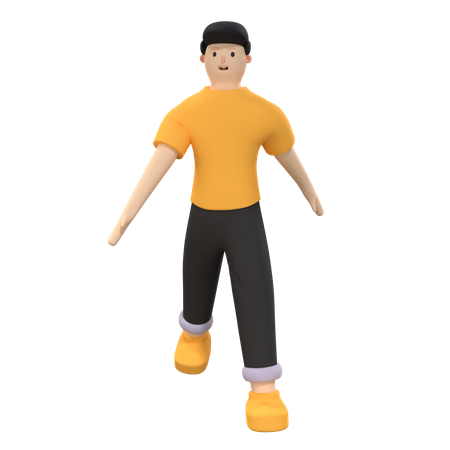 Homem andando  3D Illustration