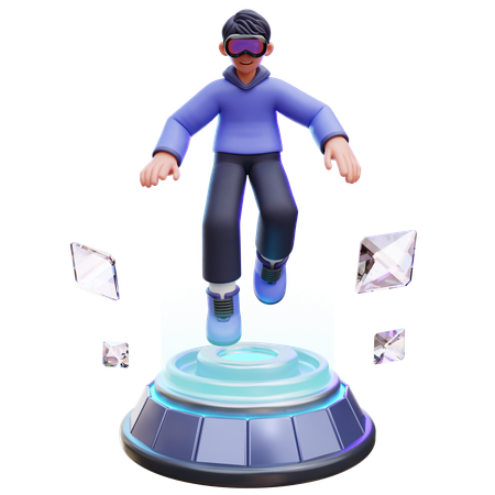 Homem apareceu do portal  3D Icon