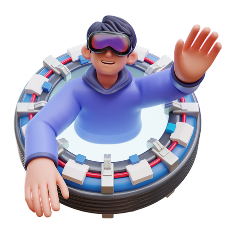 Homem apareceu do portal  3D Icon