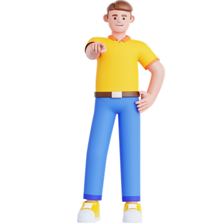 Homem apontando para você  3D Illustration