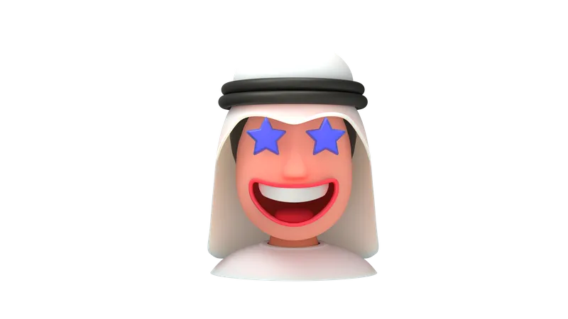 Homem árabe surpreso  3D Emoji