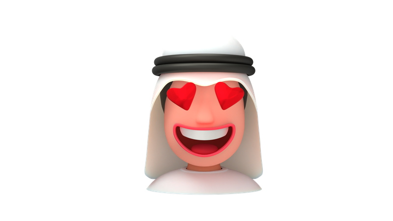 Homem árabe romântico  3D Emoji