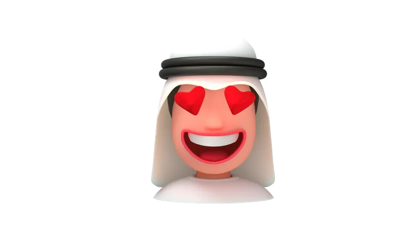 Homem árabe romântico  3D Emoji