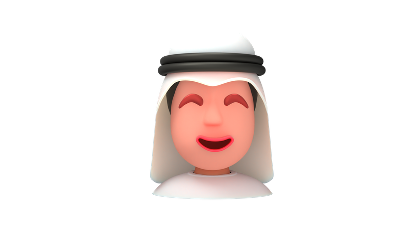 Homem árabe sorridente  3D Emoji