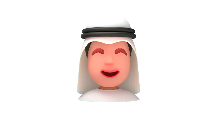 Homem árabe sorridente  3D Emoji