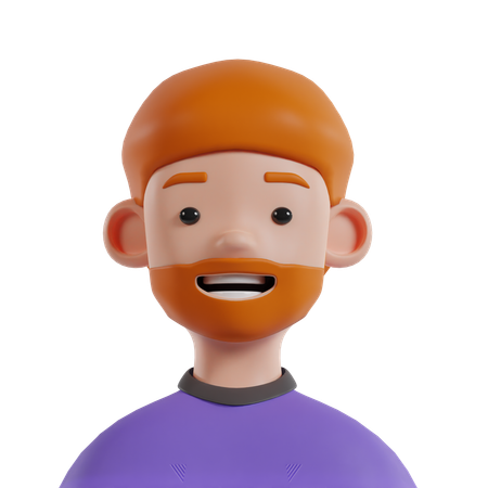 Homem barbado  3D Icon