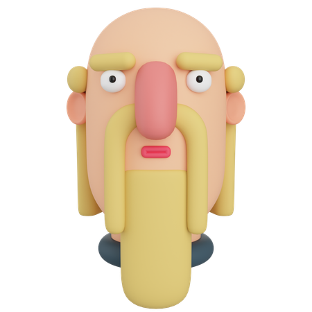 Homem barbudo  3D Icon