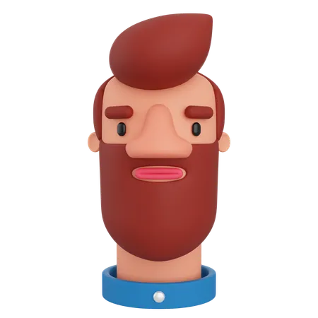 Homem barbudo  3D Icon
