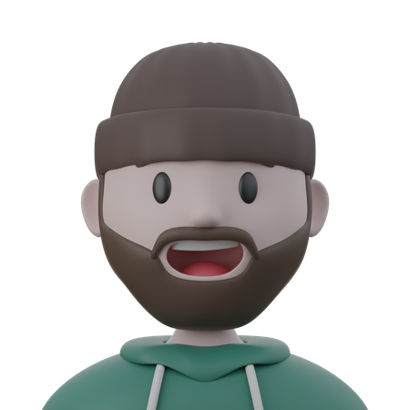 Homem barbado  3D Icon