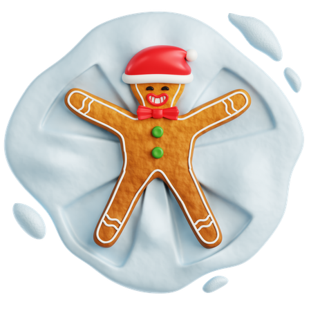 Boneco de gengibre brinca com neve  3D Icon