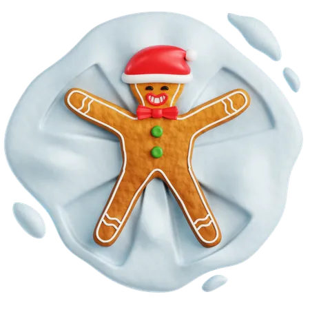 Boneco de gengibre brinca com neve  3D Icon