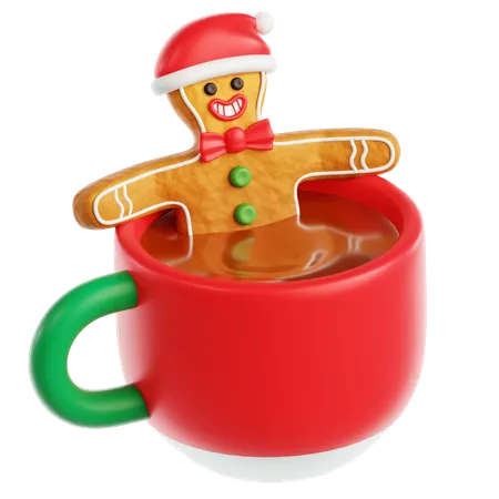 Boneco de gengibre embebido na caneca  3D Icon