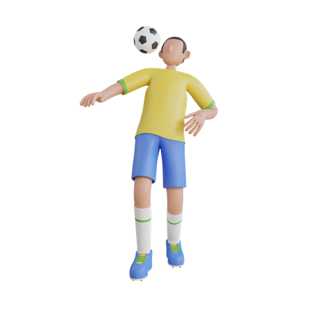 Homem, cabeça, futebol  3D Illustration
