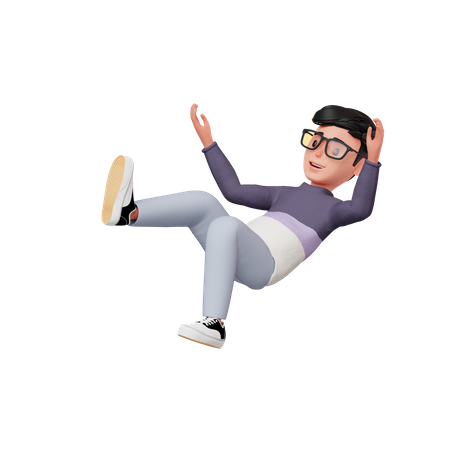 Homem caindo no chão  3D Illustration