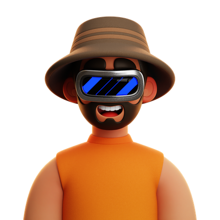 Homem de camisa laranja  3D Icon