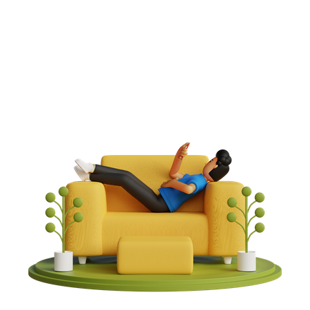 Homem cansado está descansando na cadeira  3D Illustration