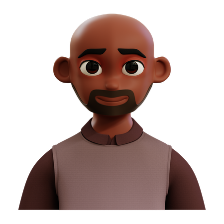 Careca barbudo  3D Icon