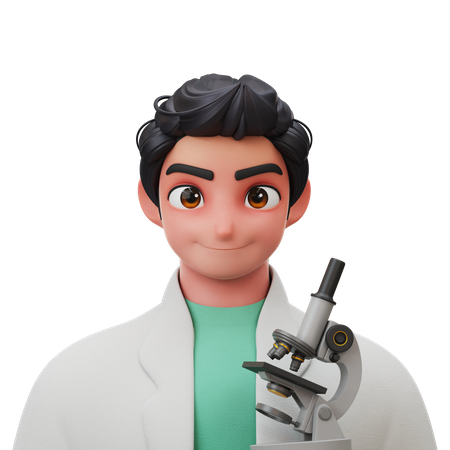 Homem Cientista  3D Illustration