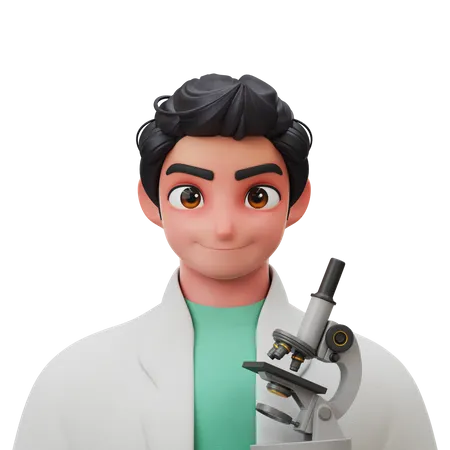 Homem Cientista  3D Illustration