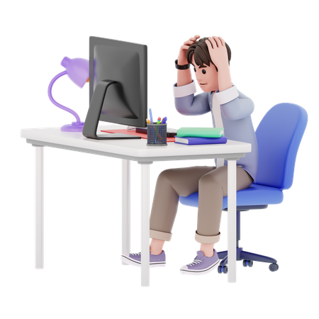 Homem colocando a mão na cabeça  3D Icon