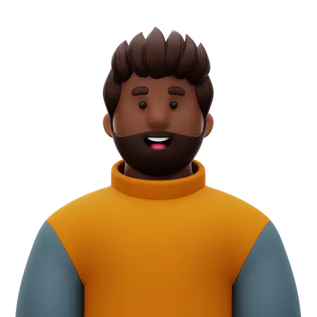 Homem com barba  3D Icon
