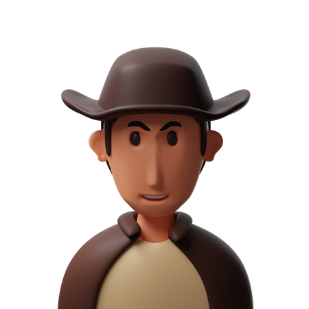 Homem com chapéu  3D Icon