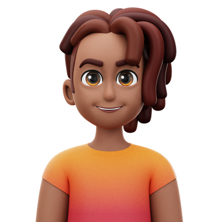 Homem com dreadlocks  3D Icon