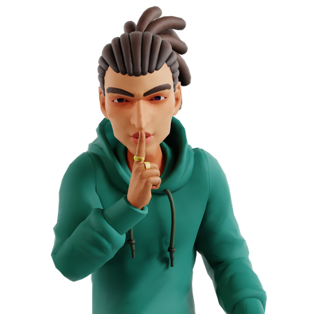 Homem com dreadlocks fazendo pose tranquila  3D Icon