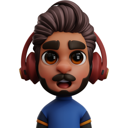 Homem com fone de ouvido  3D Icon