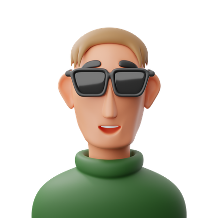 Avatar de homem de óculos  3D Icon