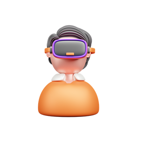 Homem com vidro vr  3D Icon