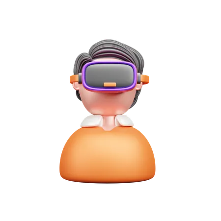 Homem com vidro vr  3D Icon