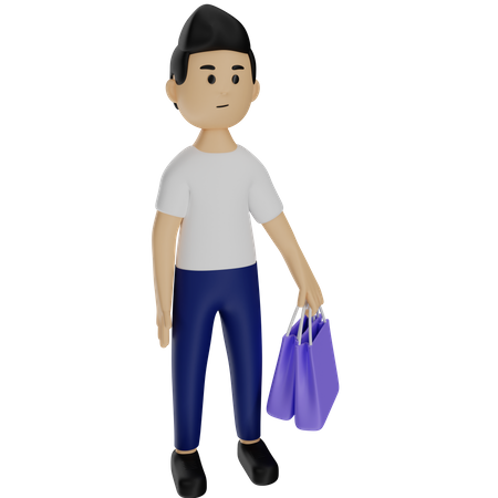 Homem Compras  3D Illustration