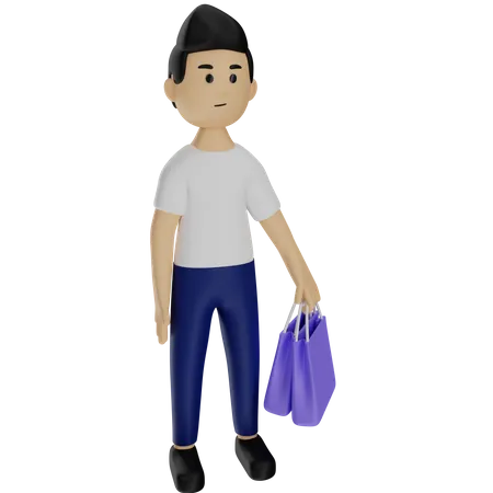 Homem Compras  3D Illustration