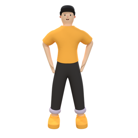 Homem fazendo pose  3D Illustration