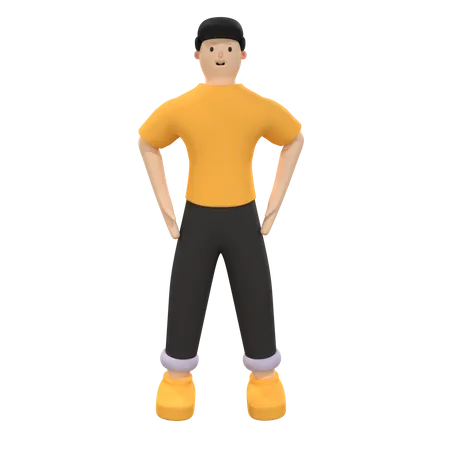 Homem fazendo pose  3D Illustration