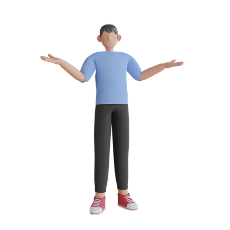 Homem com braços abertos  3D Illustration
