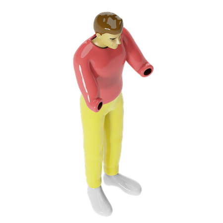 Homem de cabelo castanho  3D Illustration